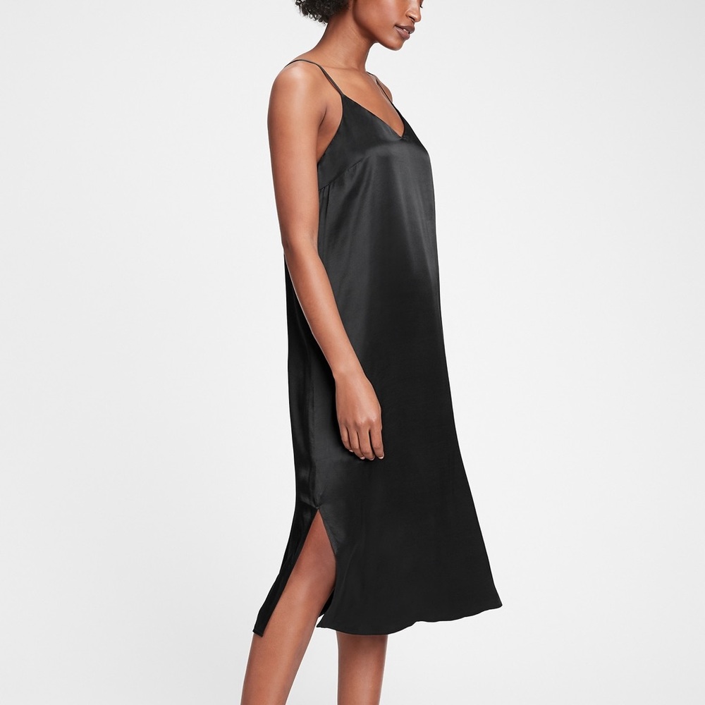 GAP satin cami midi slip dress